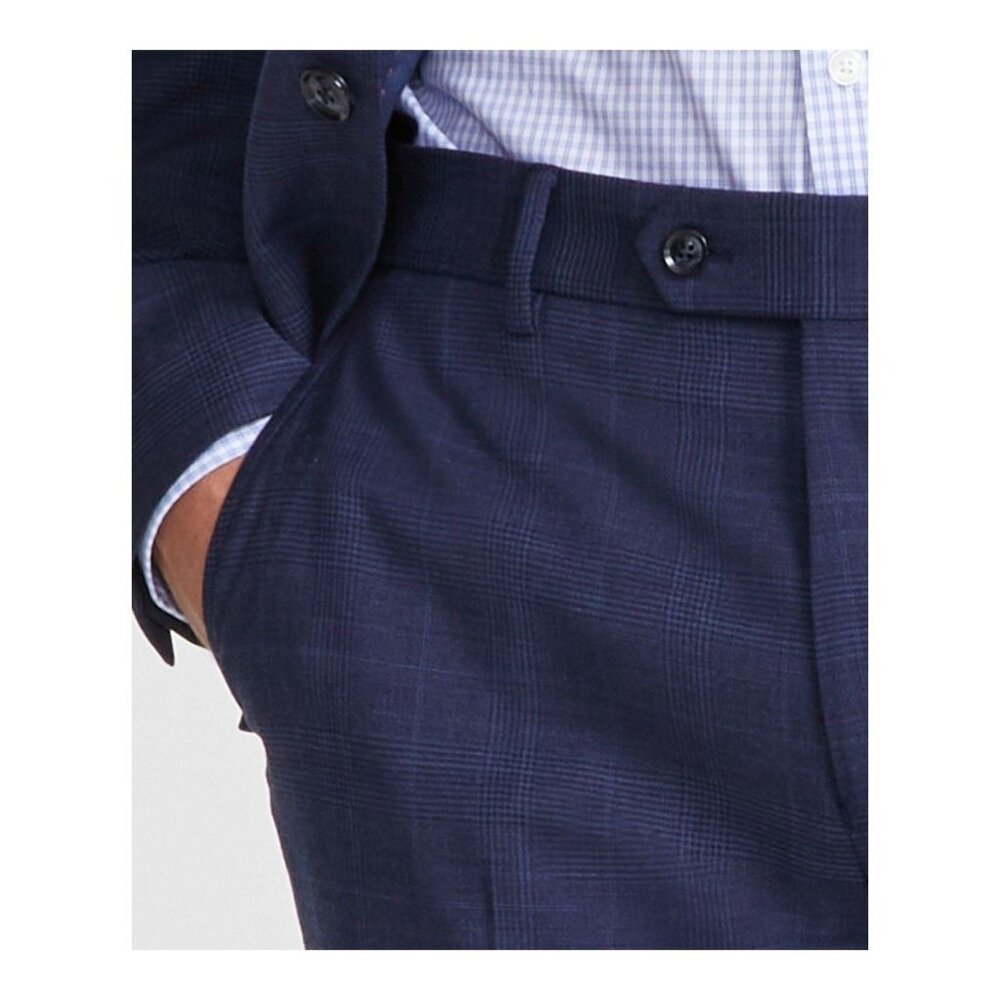 Tommy Hilfiger Mens Stretch Wool Blend Plaid Suit Dress Pant Blue Size 32W NWT - Picture 4 of 6